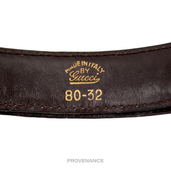 ? Gucci GG Crocodile Leather Belt - Burgundy 80/32